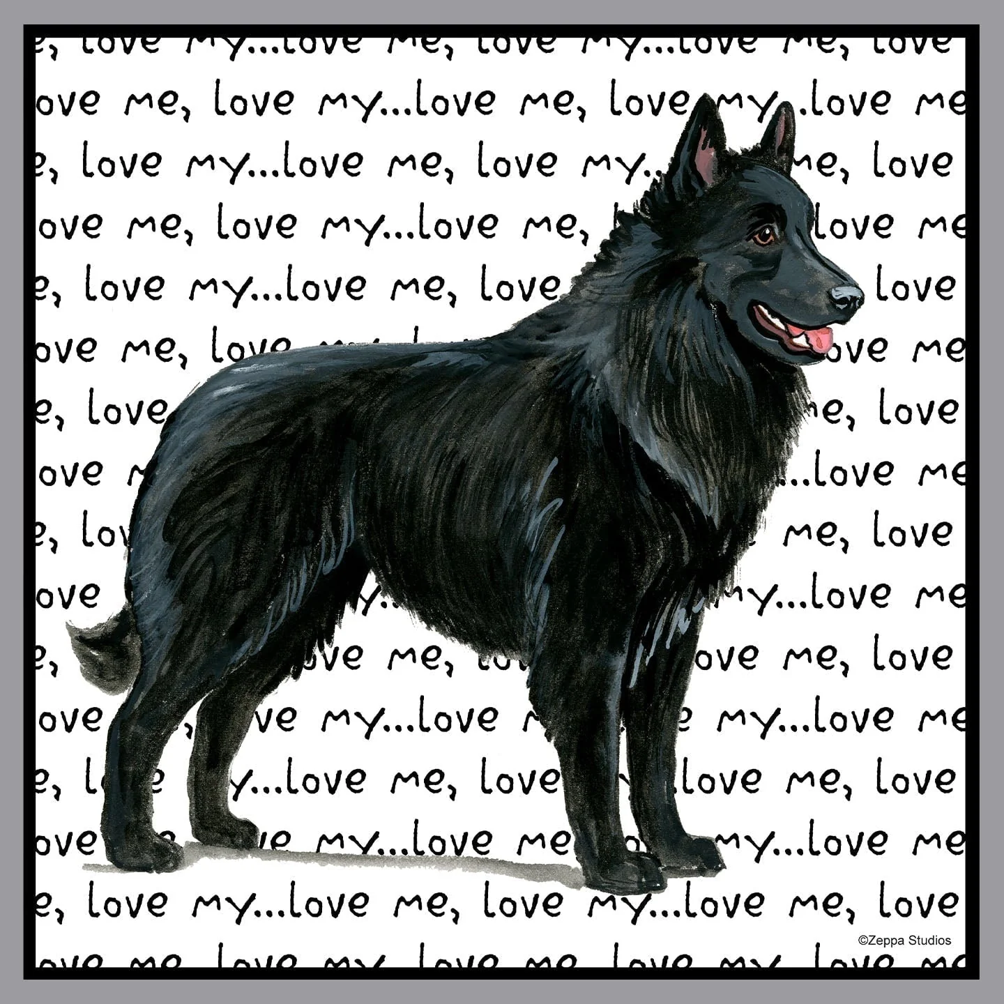 Belgian Shepherd Love Text - Adult Unisex Crewneck Sweatshirt - Image 2