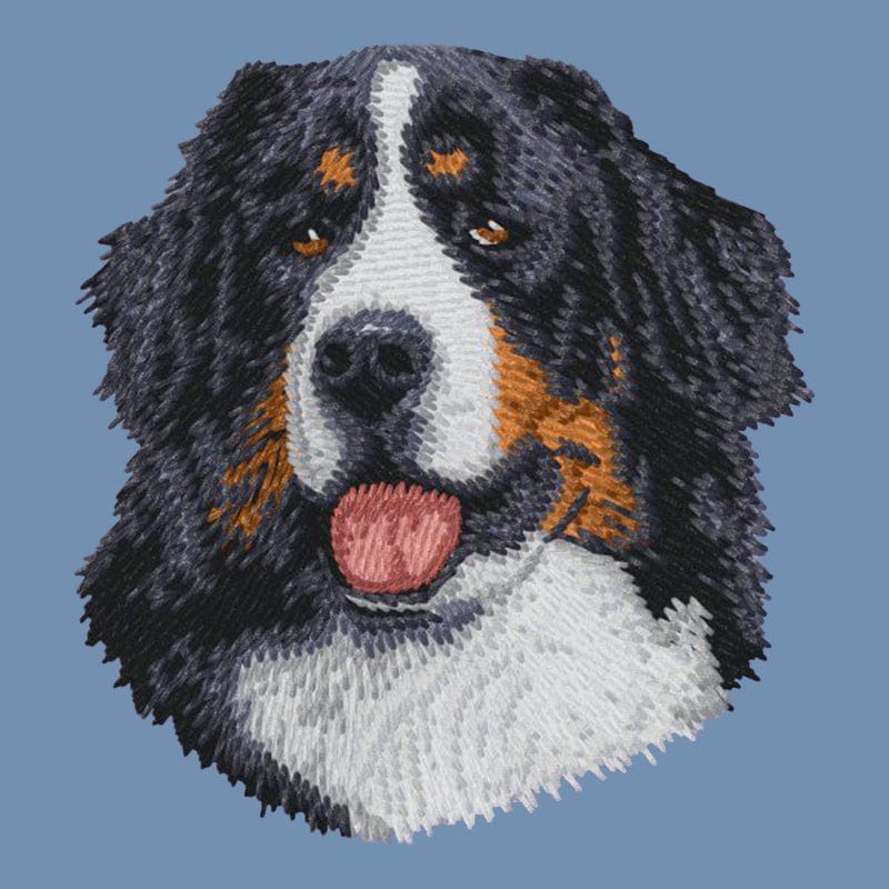 Bernese Mountain Dog Embroidered Men's Denim Shirt - Image 2