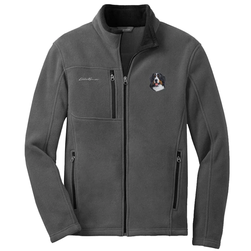 Bernese Mountain Dog Embroidered Men's Fleece Jacket