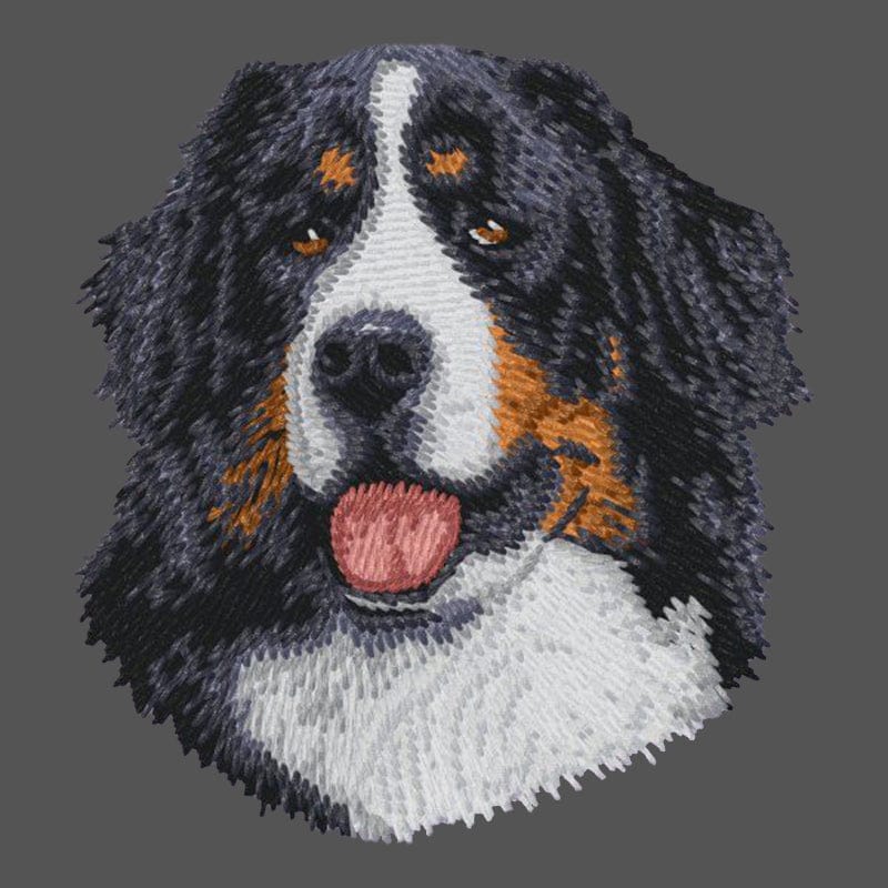 Bernese Mountain Dog Embroidered Men's Fleece Jacket - Image 2