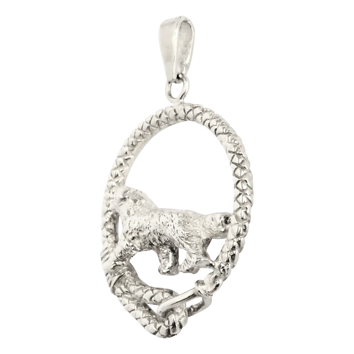 Bernese Mountain Dog in Solid Sterling Silver Leash Pendant - Image 3