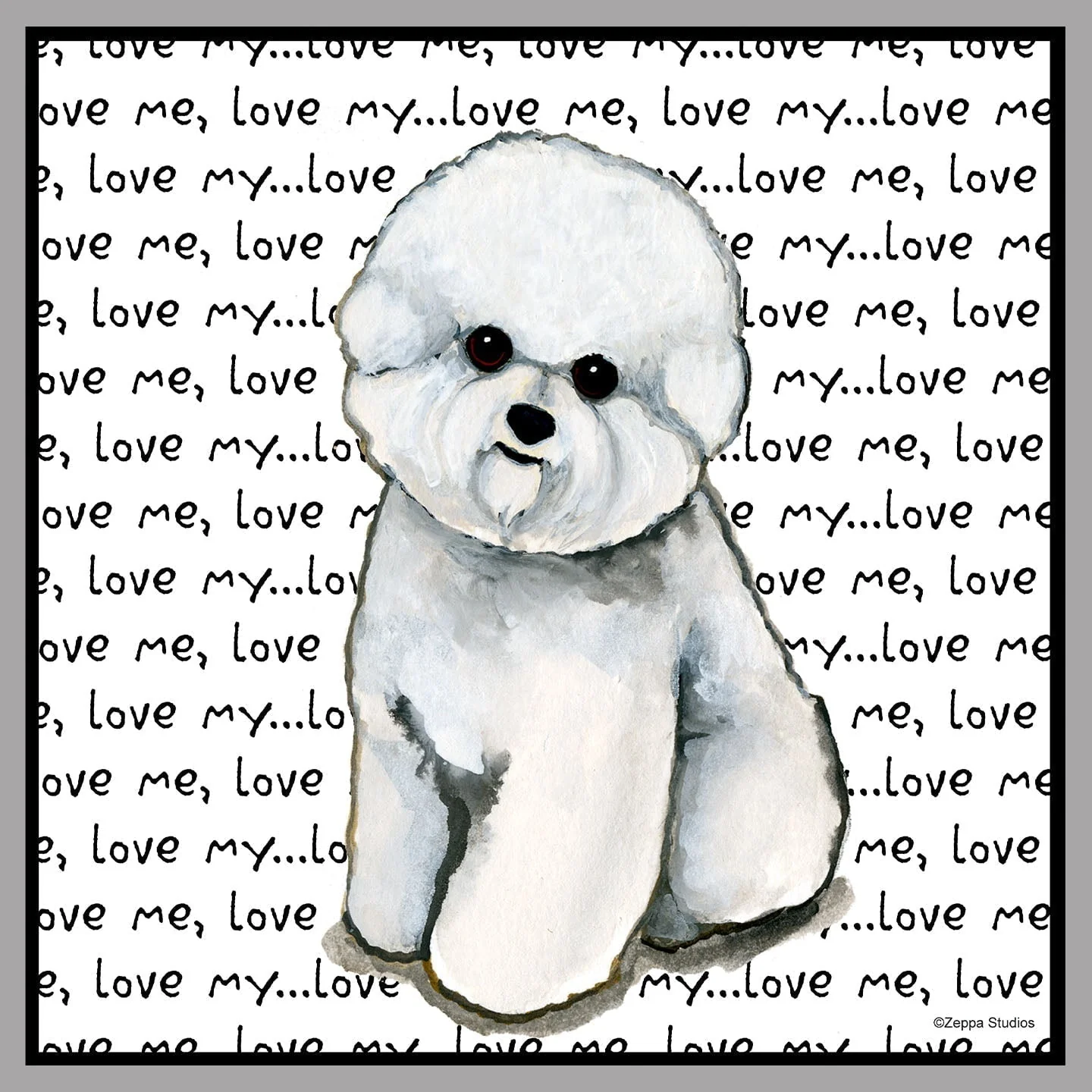 Bichon Frise Love Text - Women's V-Neck T-Shirt - Image 2