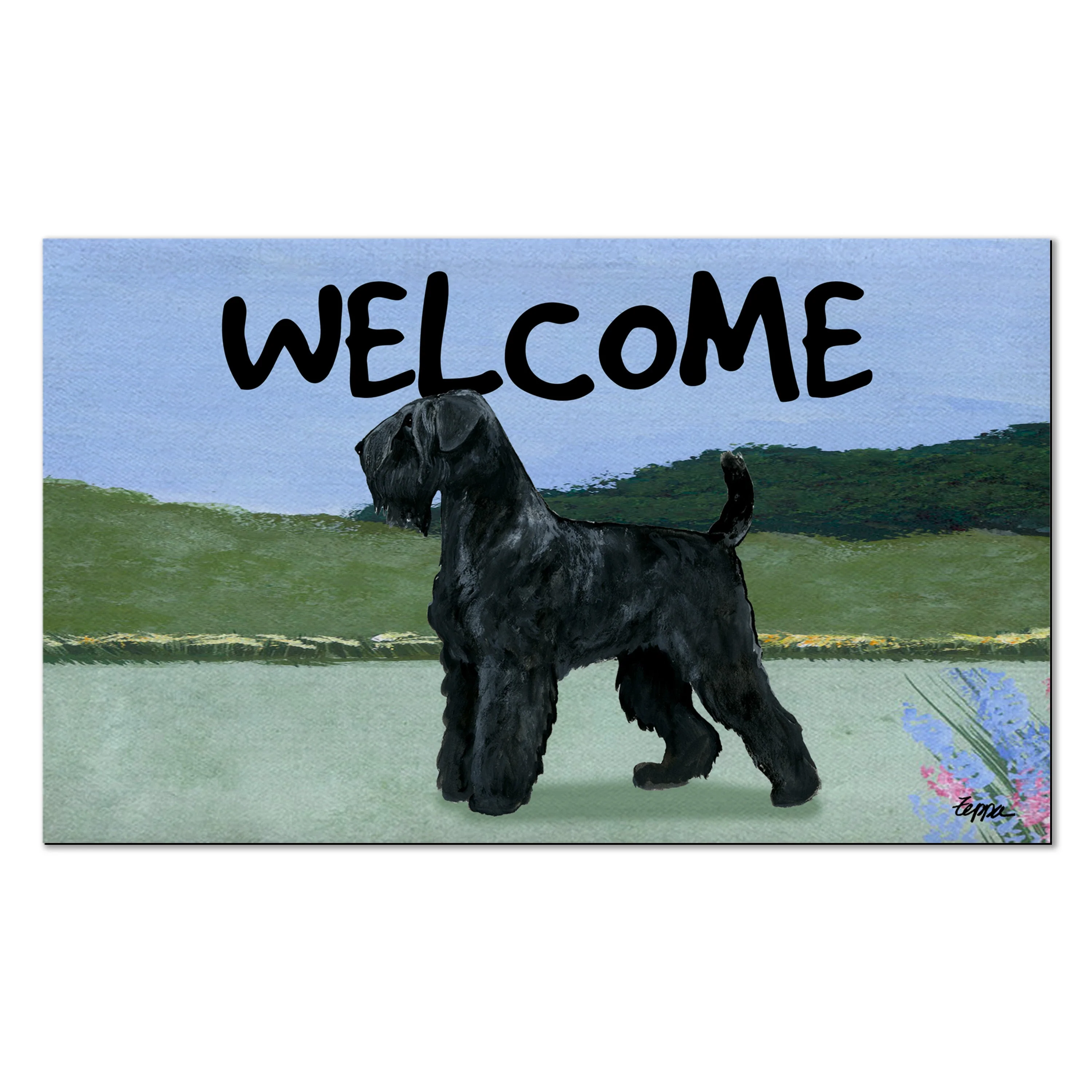 Black Russian Terrier Welcome Mat - Image 4
