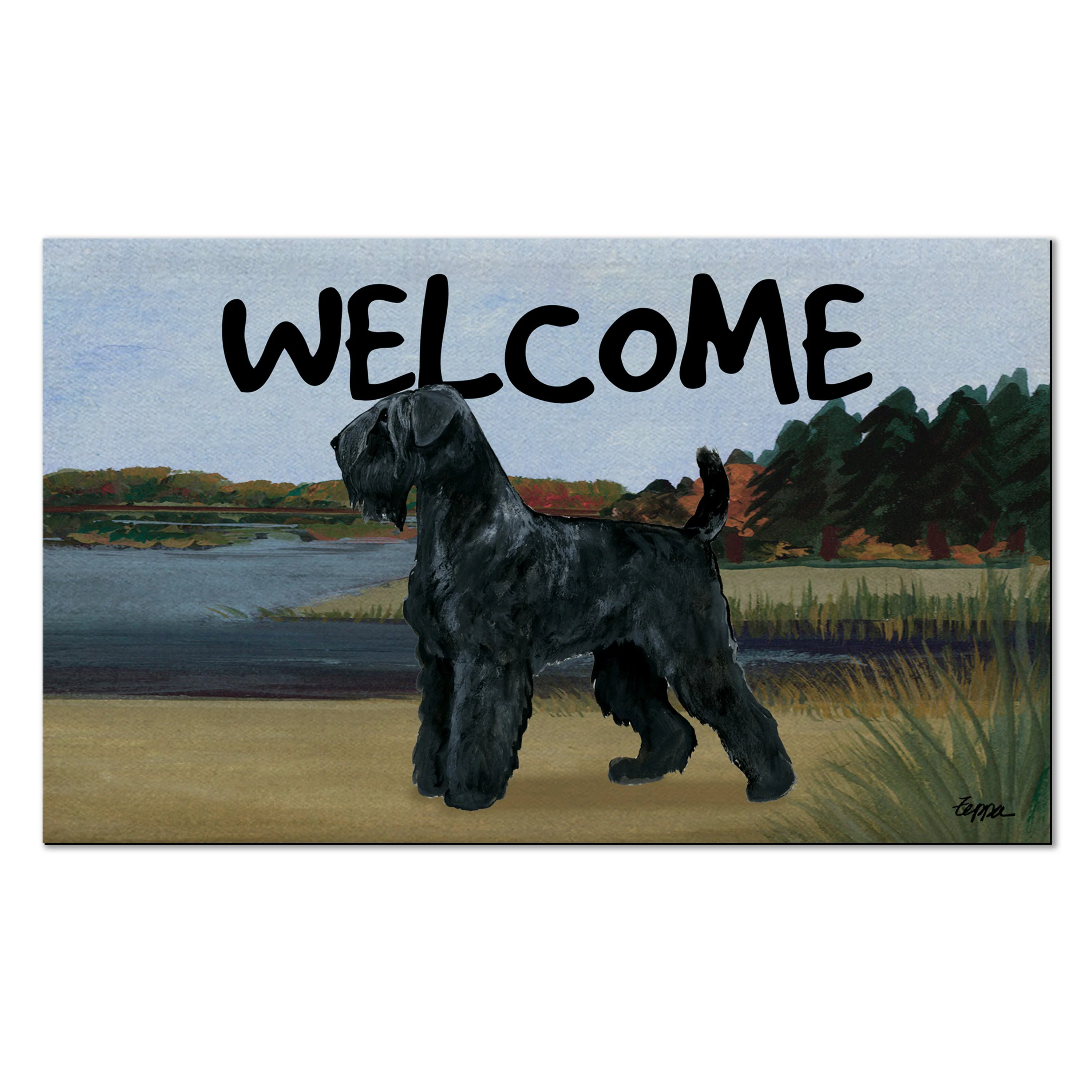 Black Russian Terrier Welcome Mat - Image 5
