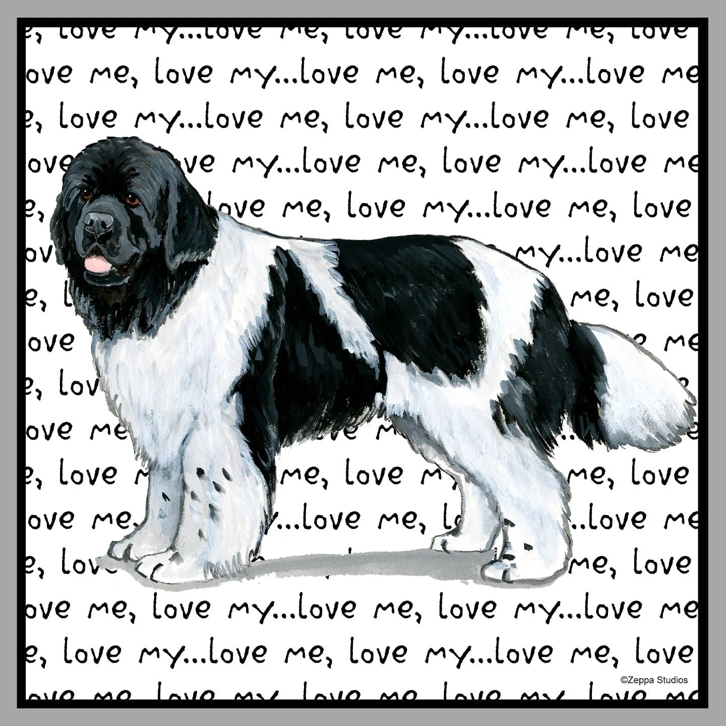 Black & White Newfoundland Love Text - Women's V-Neck T-Shirt - Image 2