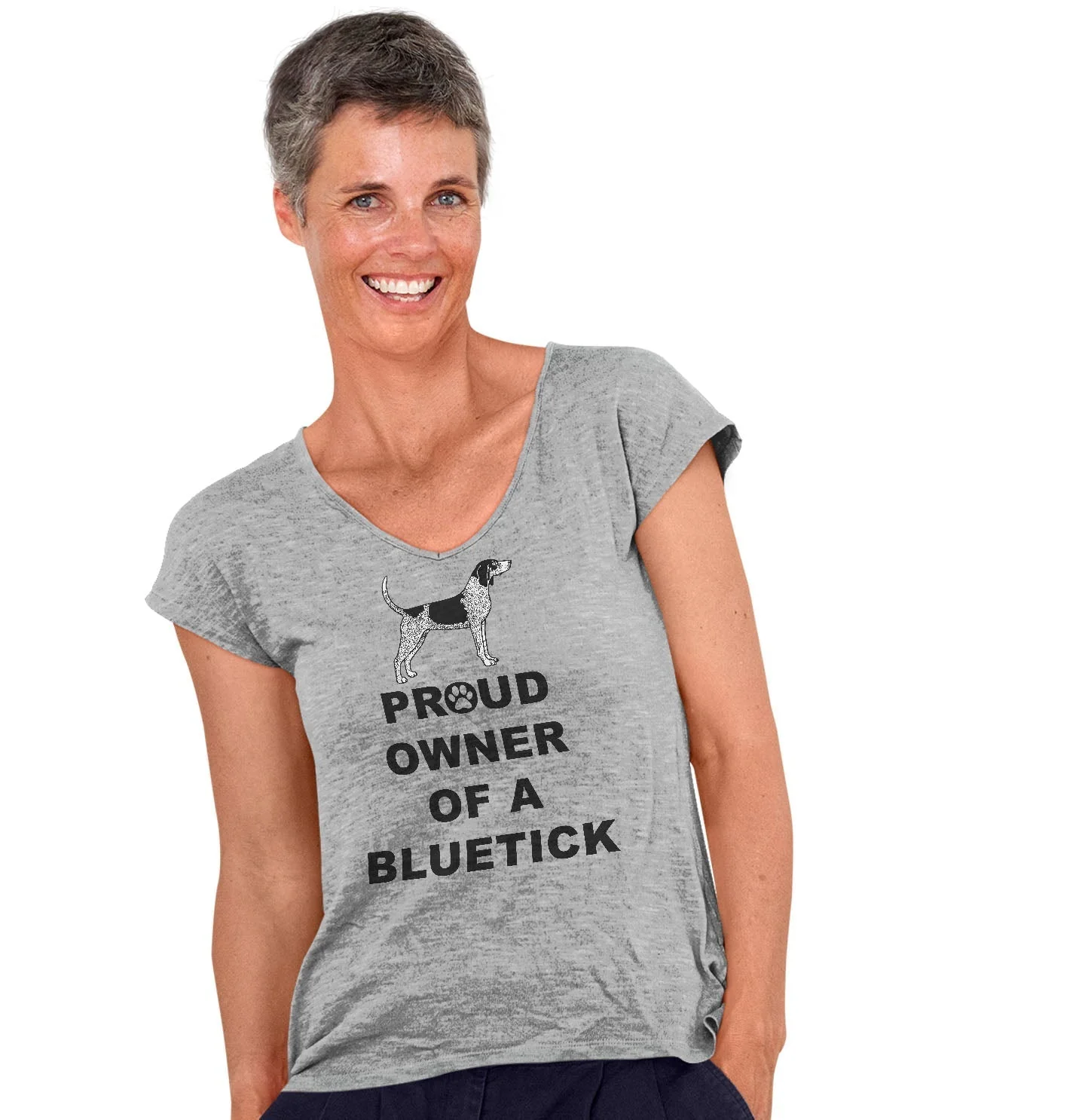 Bluetick Coonhound Proud Owner - Women's V-Neck T-Shirt - Image 3