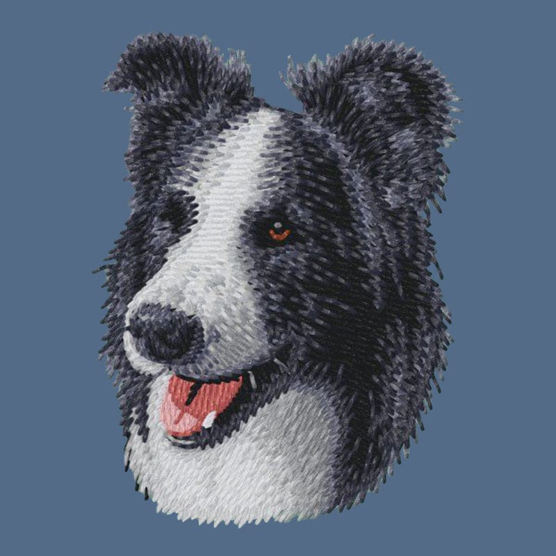 Border Collie Embroidered Women's Denim Shirt - Image 2