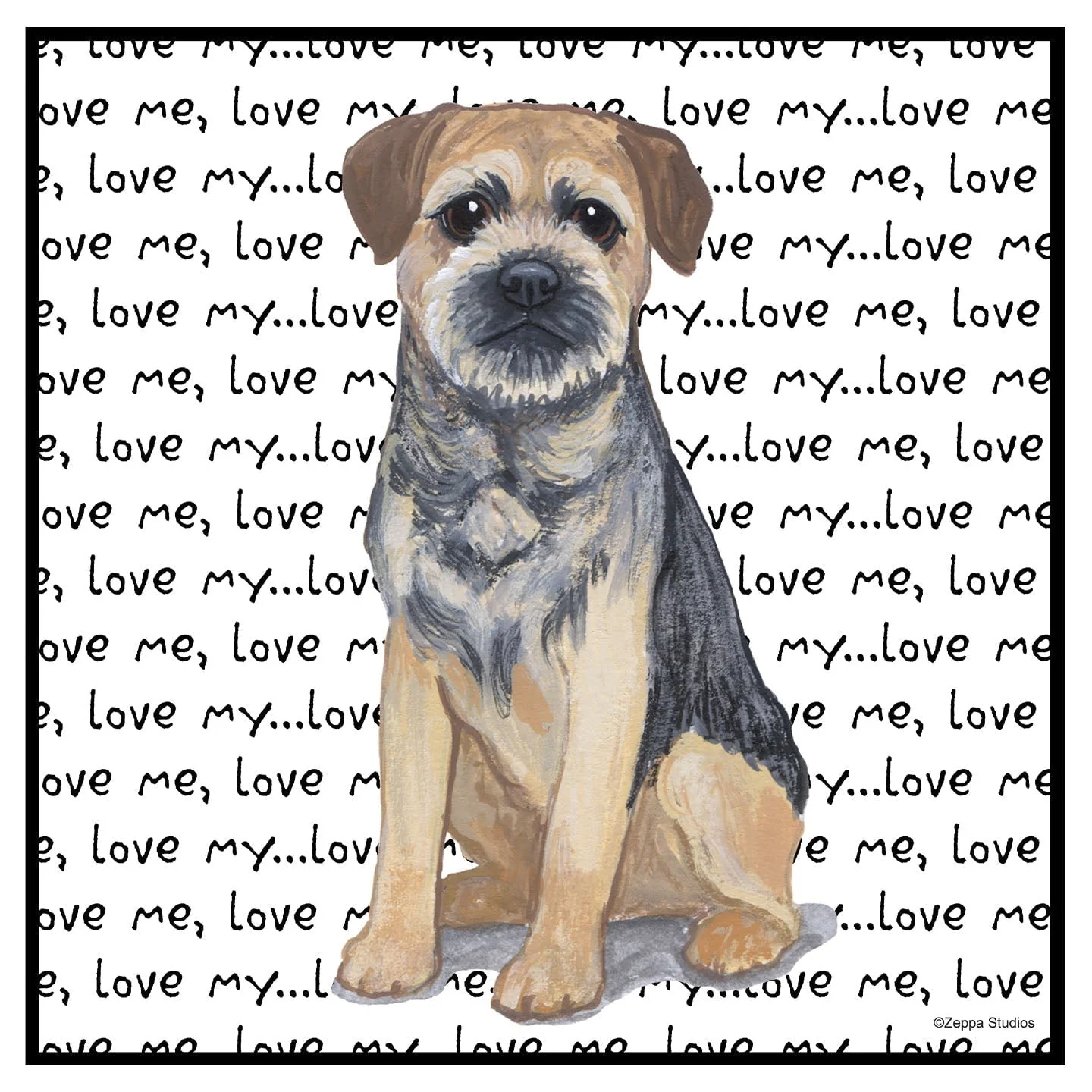 Border Terrier Love Text - Women's V-Neck T-Shirt - Image 2