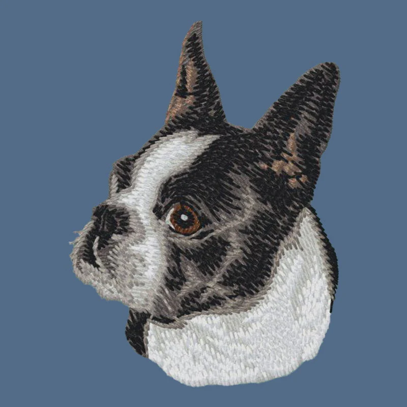 Boston Terrier Embroidered Women's Denim Shirt - Image 2