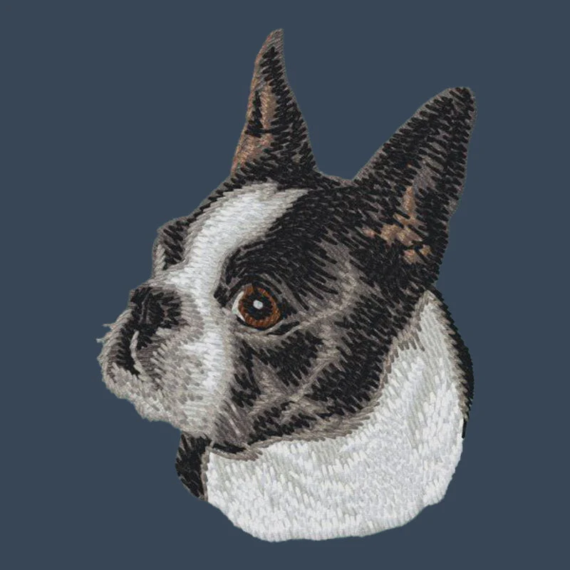 Boston Terrier Embroidered Women's Denim Shirt - Image 4