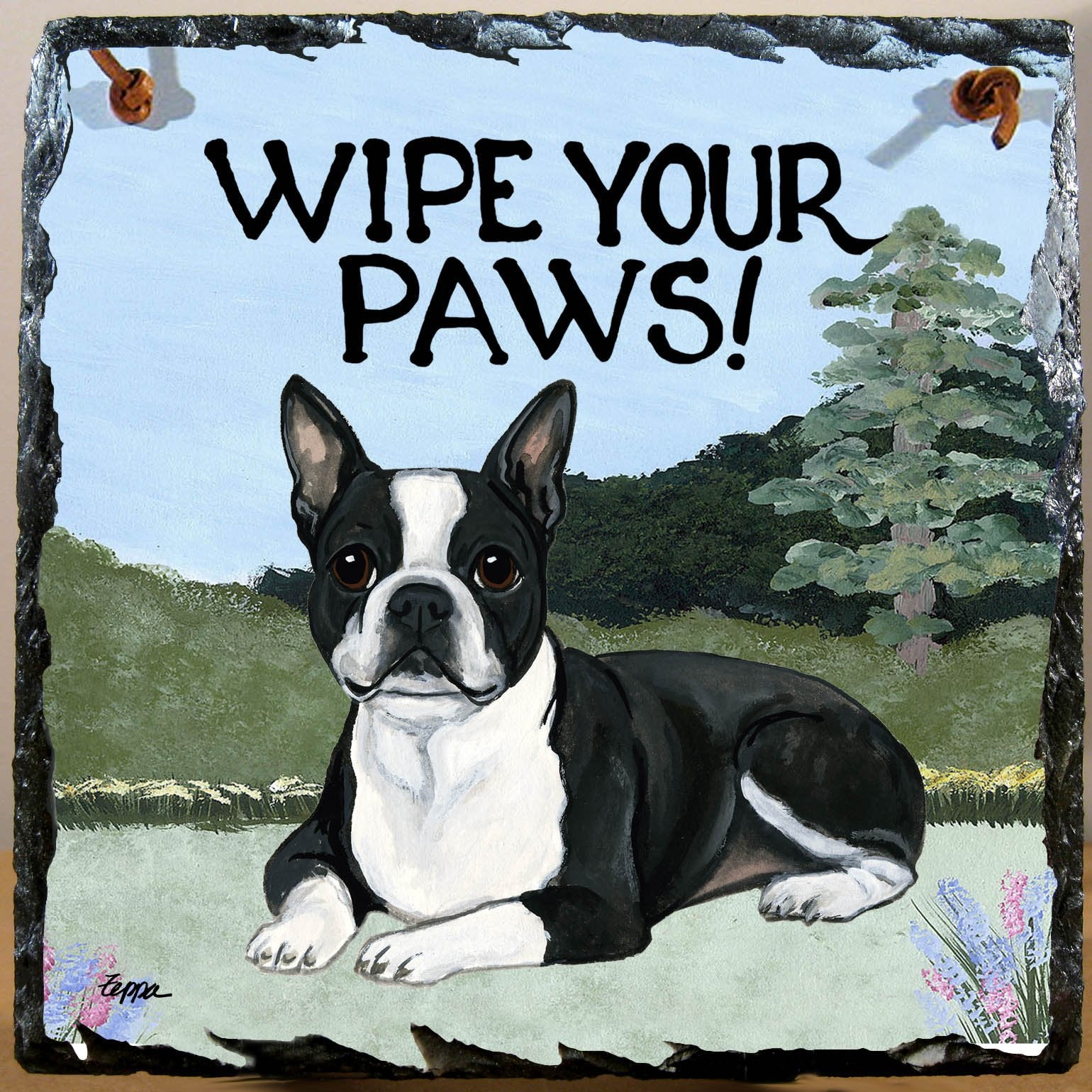Boston Terrier Slate Sign - Image 2