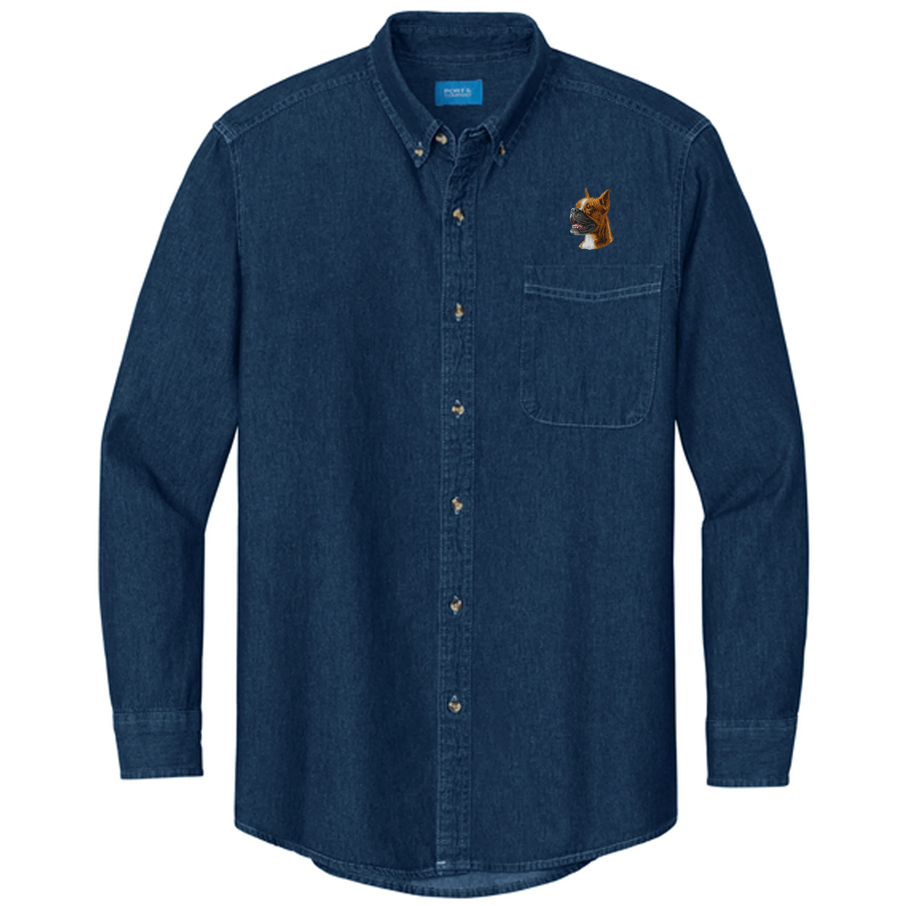 Boxer Embroidered Men's Denim Shirt - Image 3