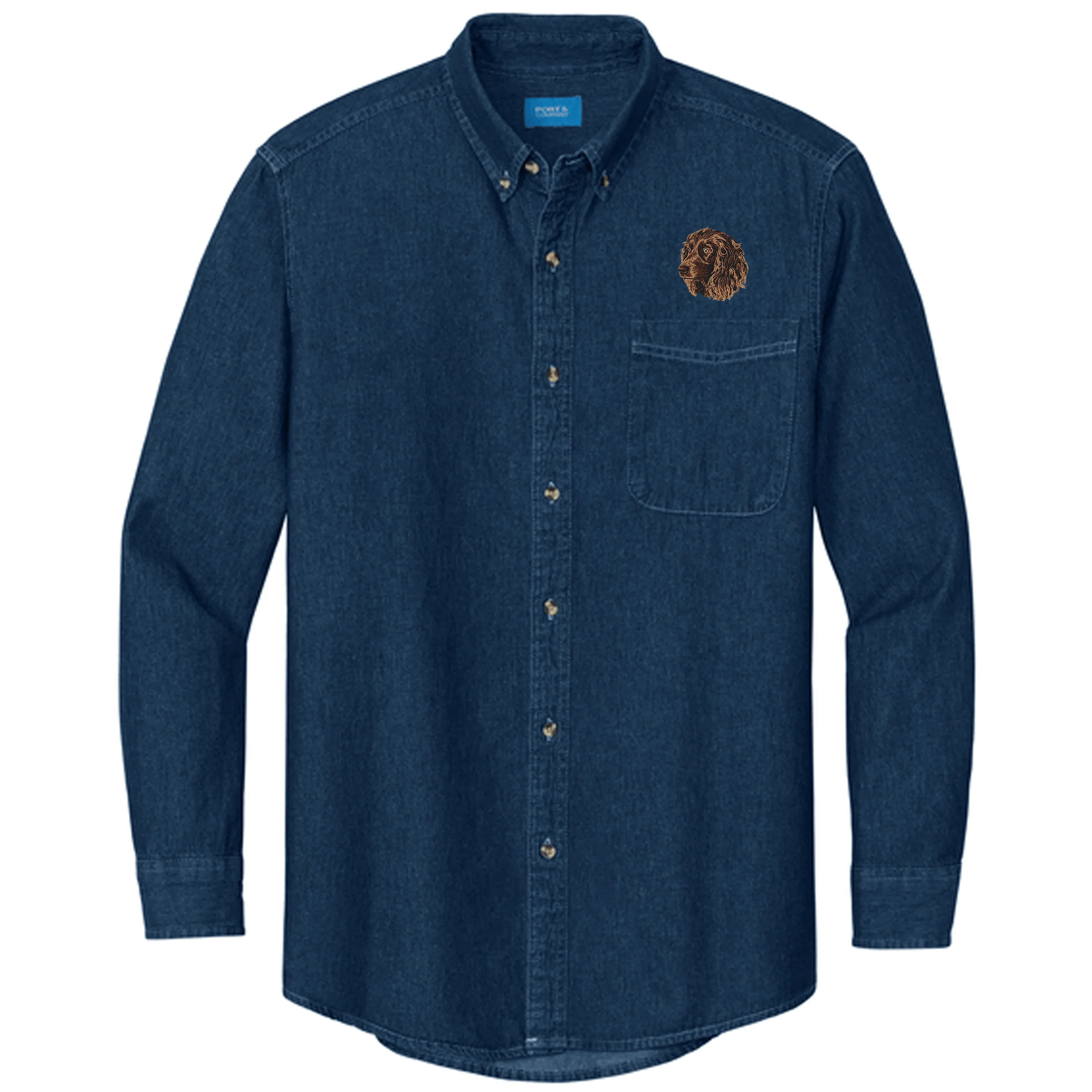 Boykin Spaniel Embroidered Men's Denim Shirt - Image 3