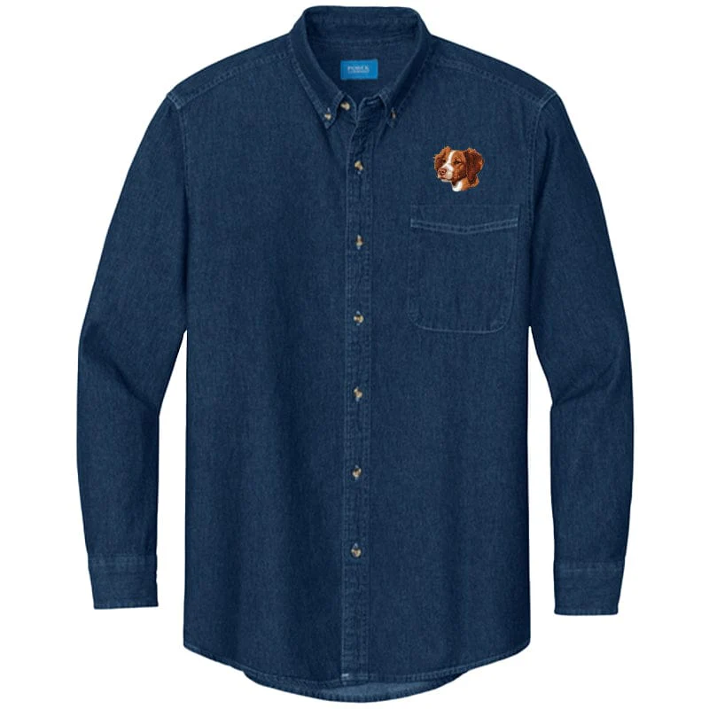 Brittany Embroidered Men's Denim Shirt - Image 3