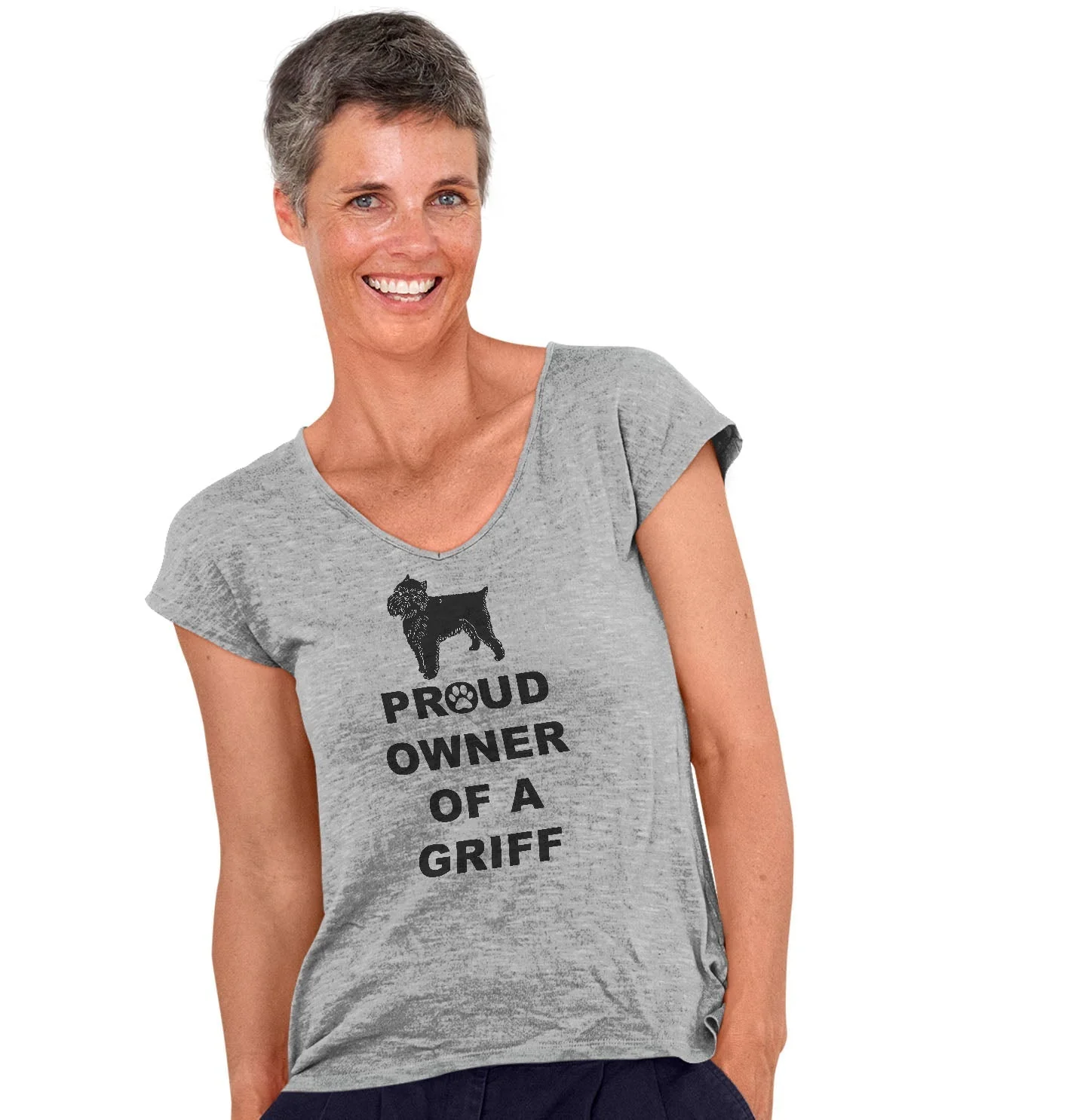 Brussels Griffon Proud Owner - Women's V-Neck T-Shirt - Image 3