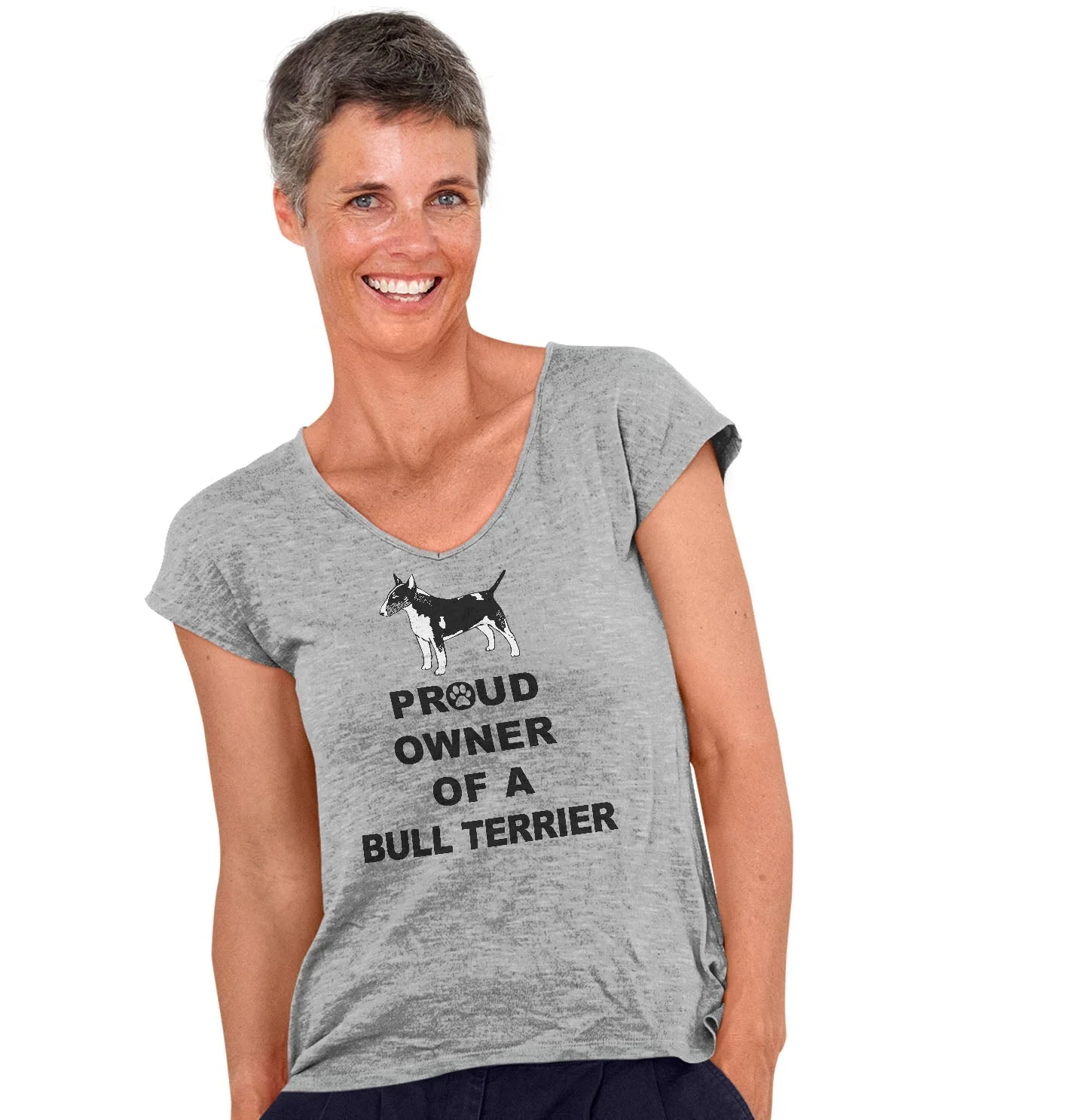 Bull Terrier Proud Owner - Women's V-Neck T-Shirt - Image 3