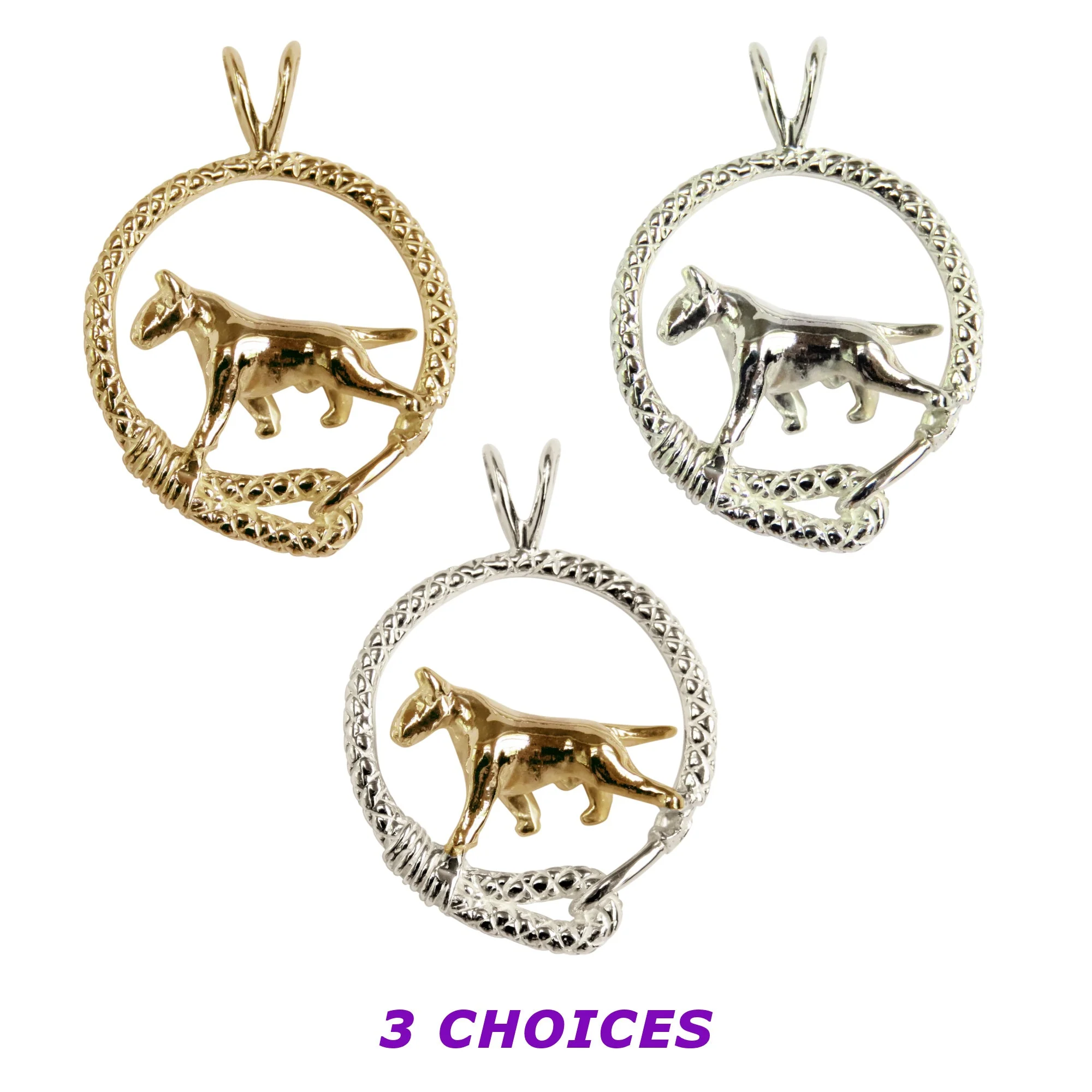 Bull Terrier in Sterling Silver Leash Pendant - Image 4