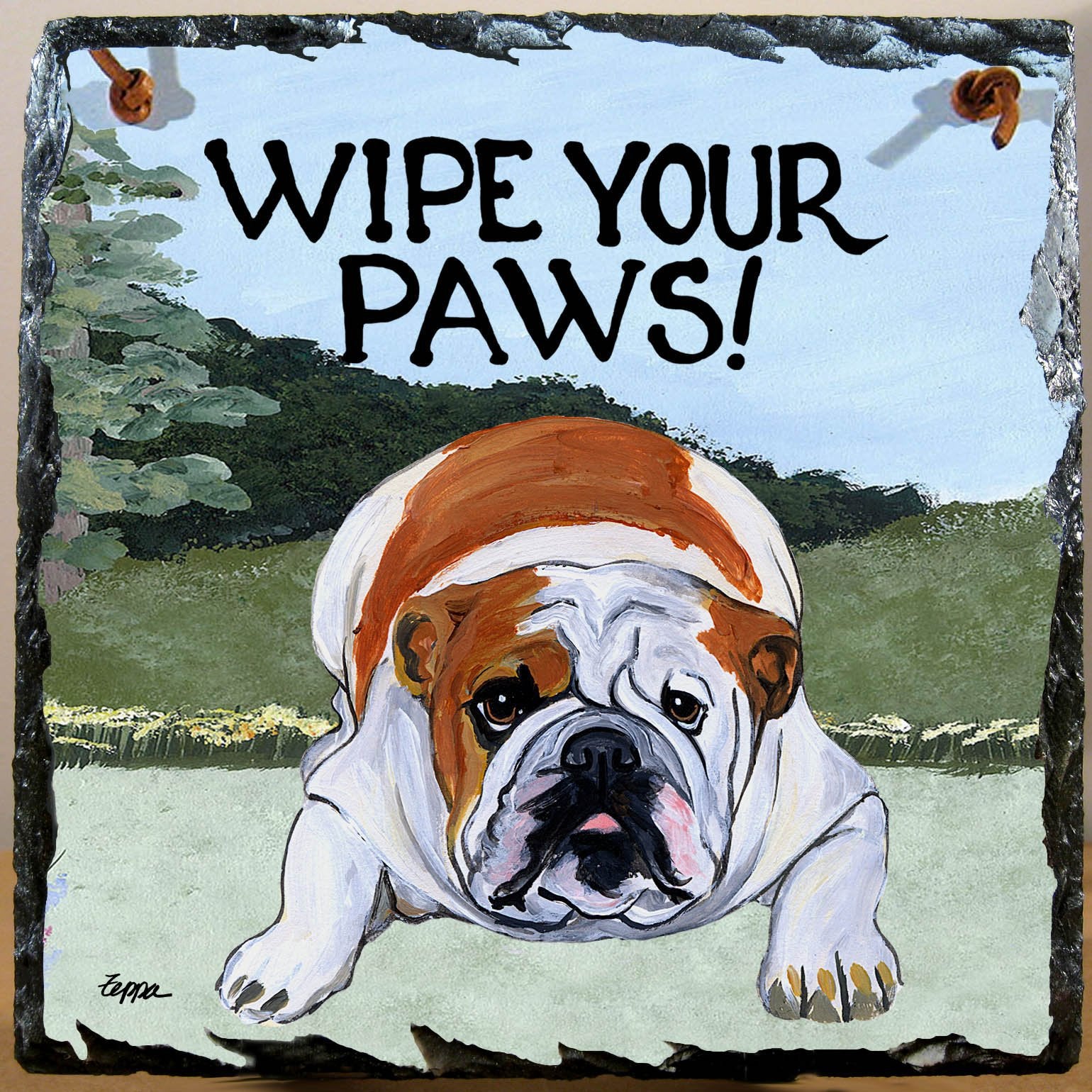 Bulldog Slate Sign