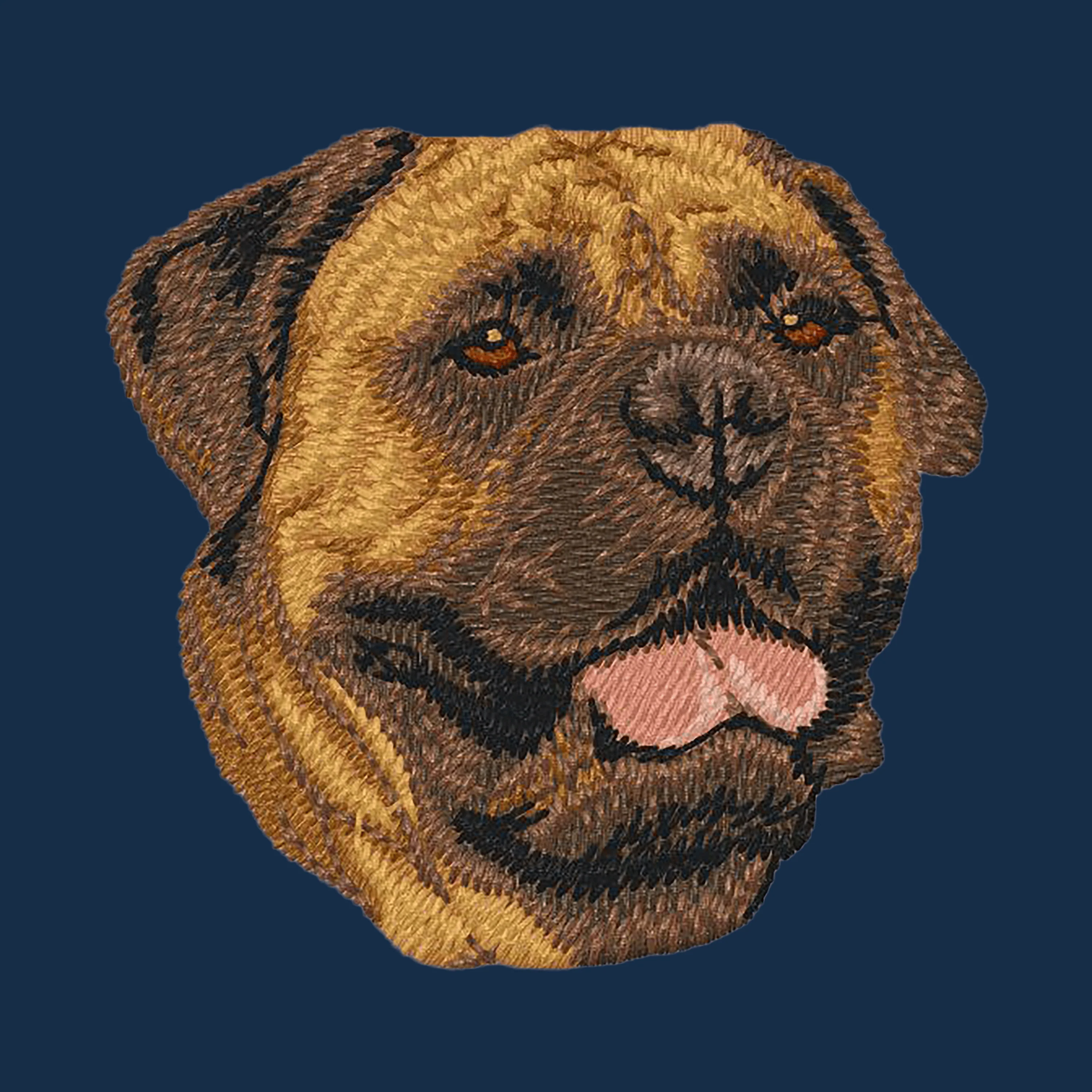 Bullmastiff Embroidered Men's Denim Shirt - Image 4