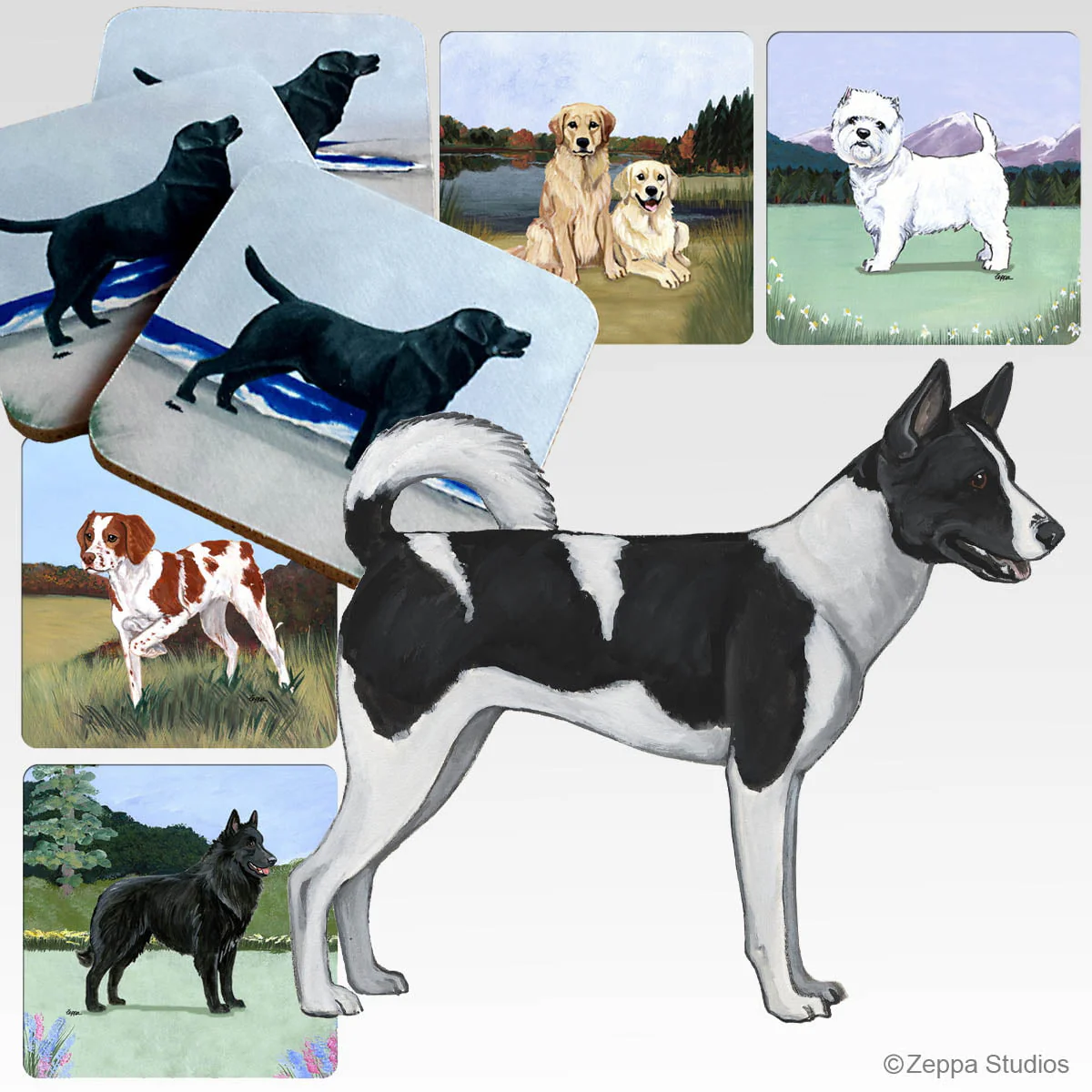 Canaan Dog Scenic Square Coaster