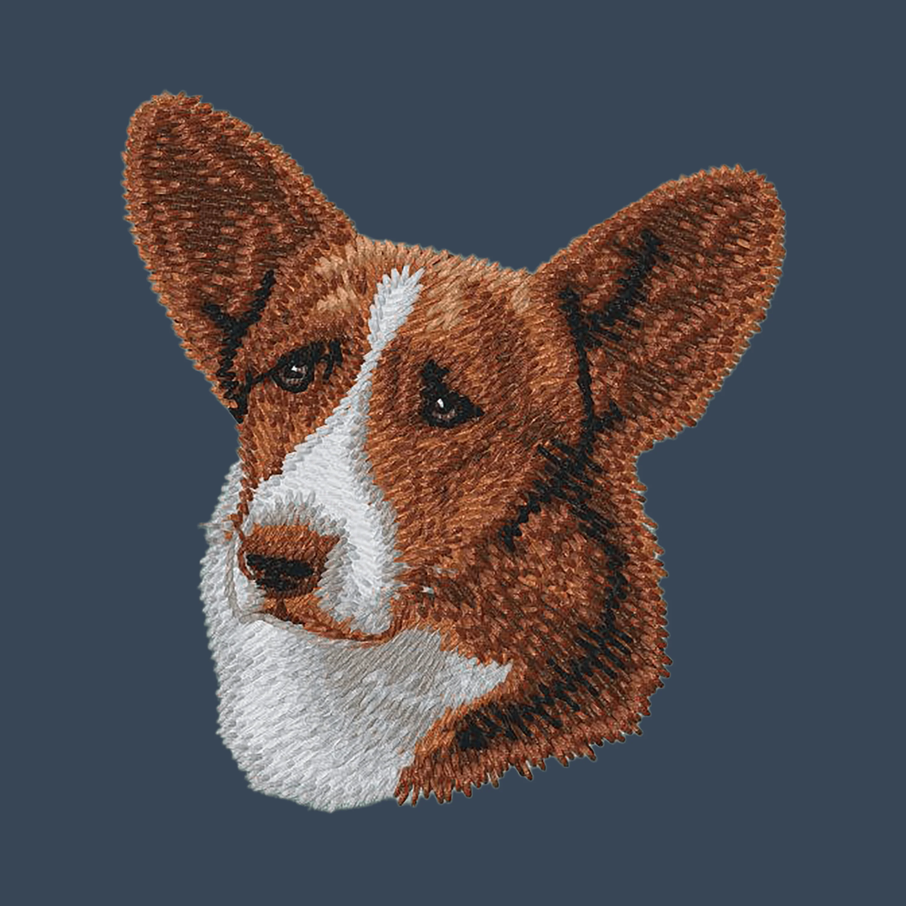 Cardigan Welsh Corgi Embroidered Women's Denim Shirt - Image 4
