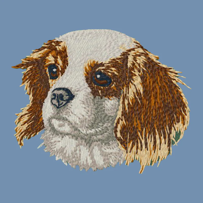 Cavalier King Charles Spaniel Embroidered Men's Denim Shirt - Image 10