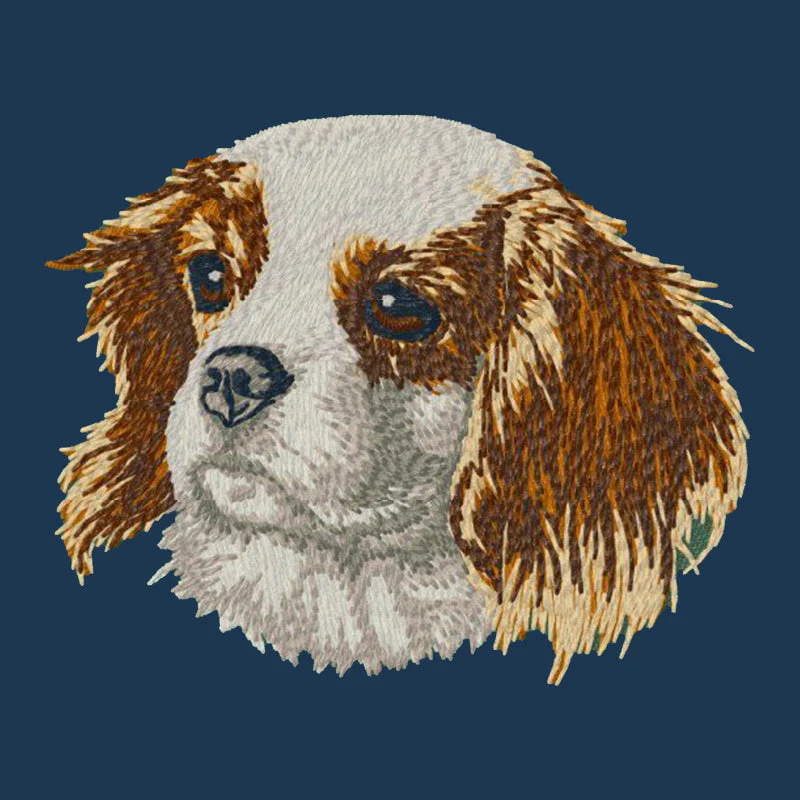 Cavalier King Charles Spaniel Embroidered Men's Denim Shirt - Image 12