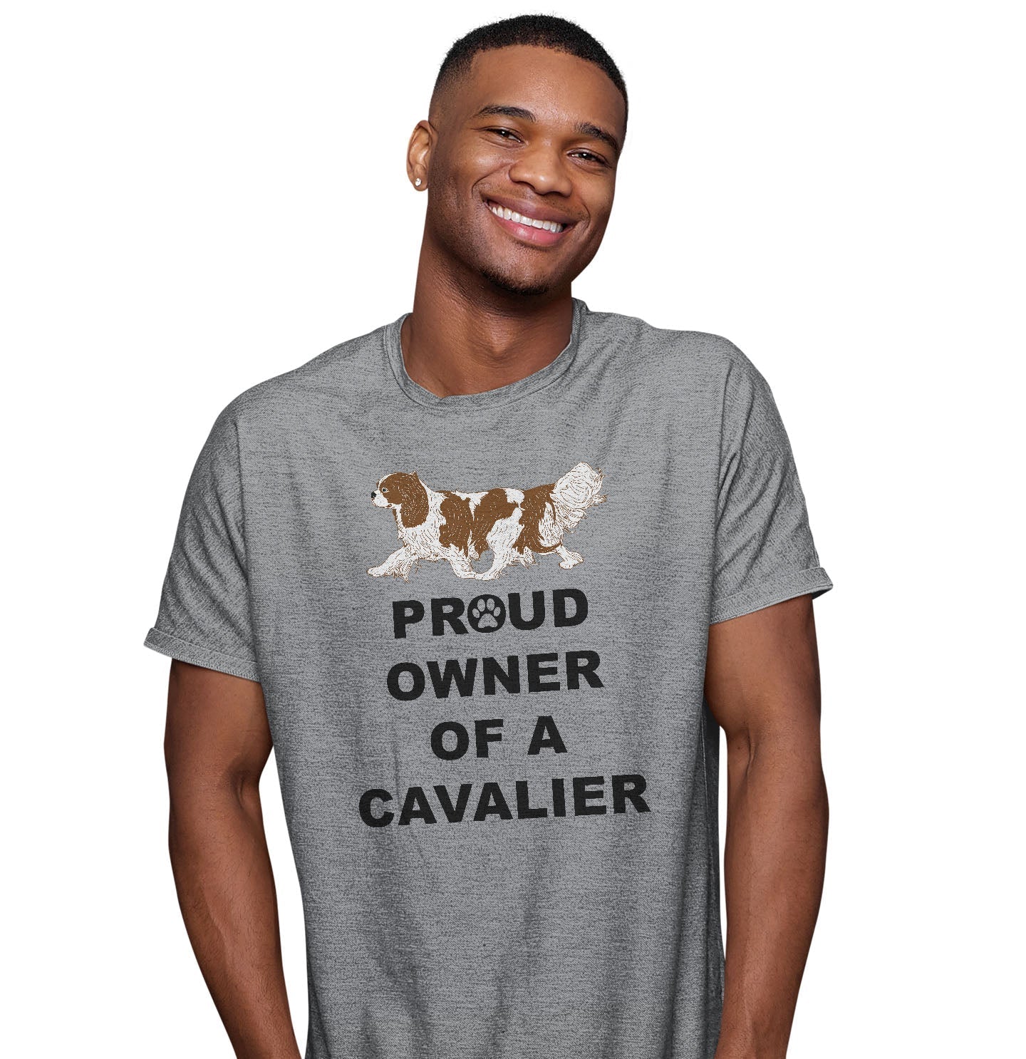 Cavalier King Charles Spaniel Proud Owner - Adult Unisex T-Shirt - Image 3