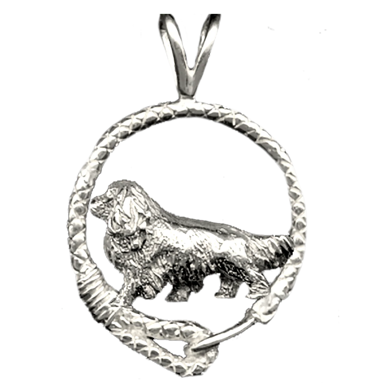 Cavalier King Charles Spaniel in Solid Sterling Silver Leash Pendant