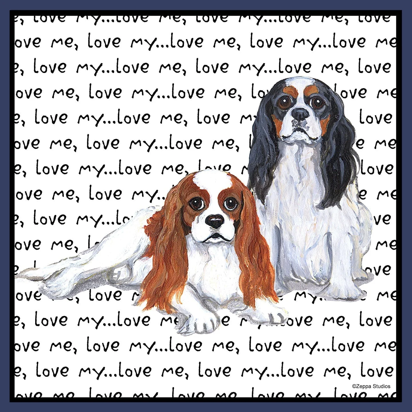 Cavalier King Charles Spaniel Love Text - Adult Unisex Crewneck Sweatshirt - Image 2