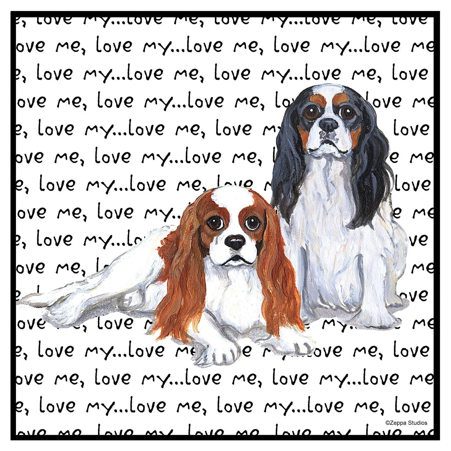 Cavalier King Charles Spaniel Love Text - Women's V-Neck T-Shirt - Image 2