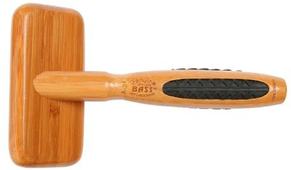 Bass Brushes X-Small De-matting Slicker Style Dog Brush, Bamboo-Dark Finish - Image 2
