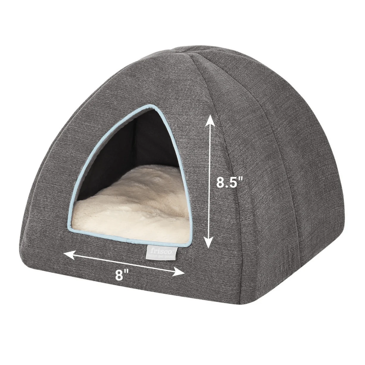 Frisco Igloo Covered Dog Bed, Gray - Image 3