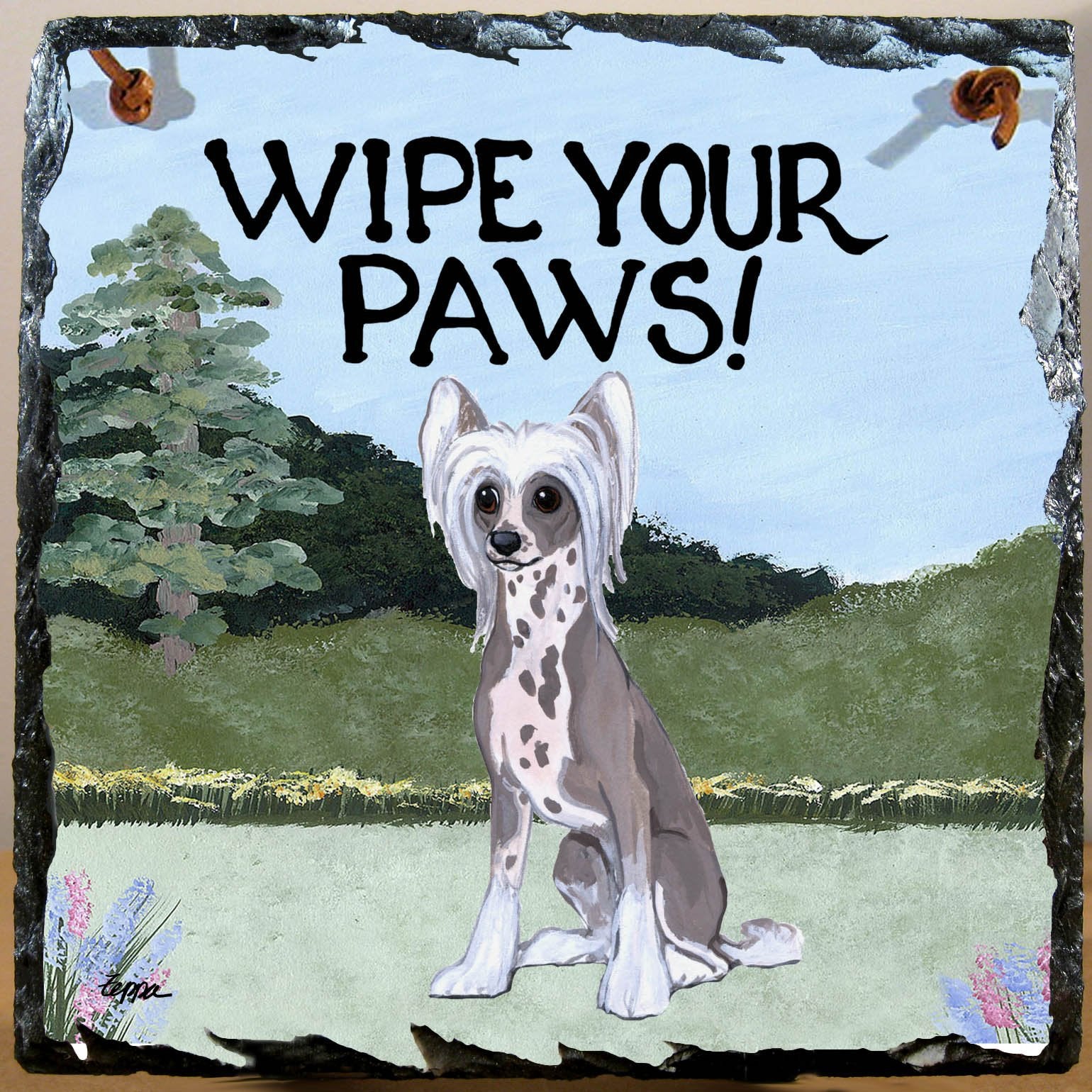 Chinese Crested Slate Sign - Image 2