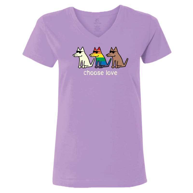 Choose Love - Ladies T-Shirt V-Neck - Image 2
