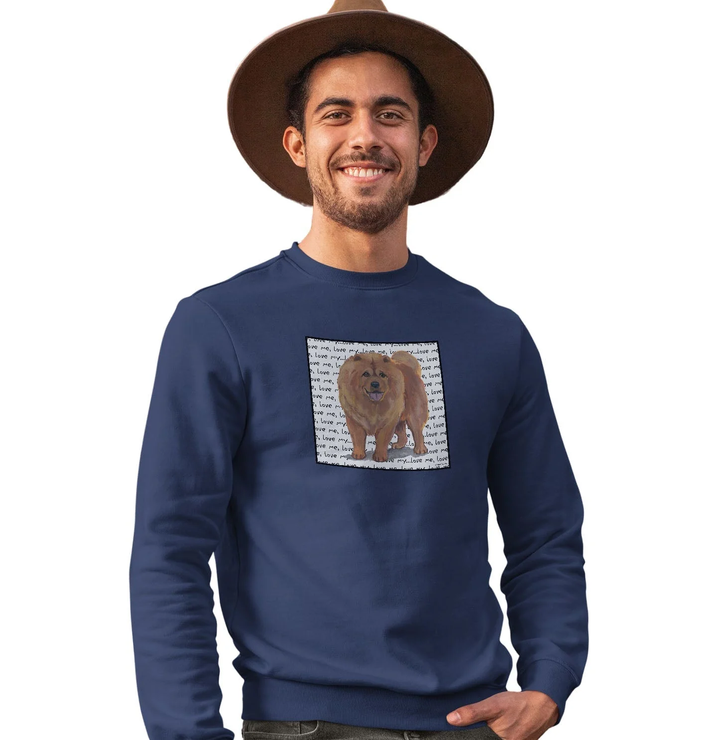 Chow Chow Love Text - Adult Unisex Crewneck Sweatshirt
