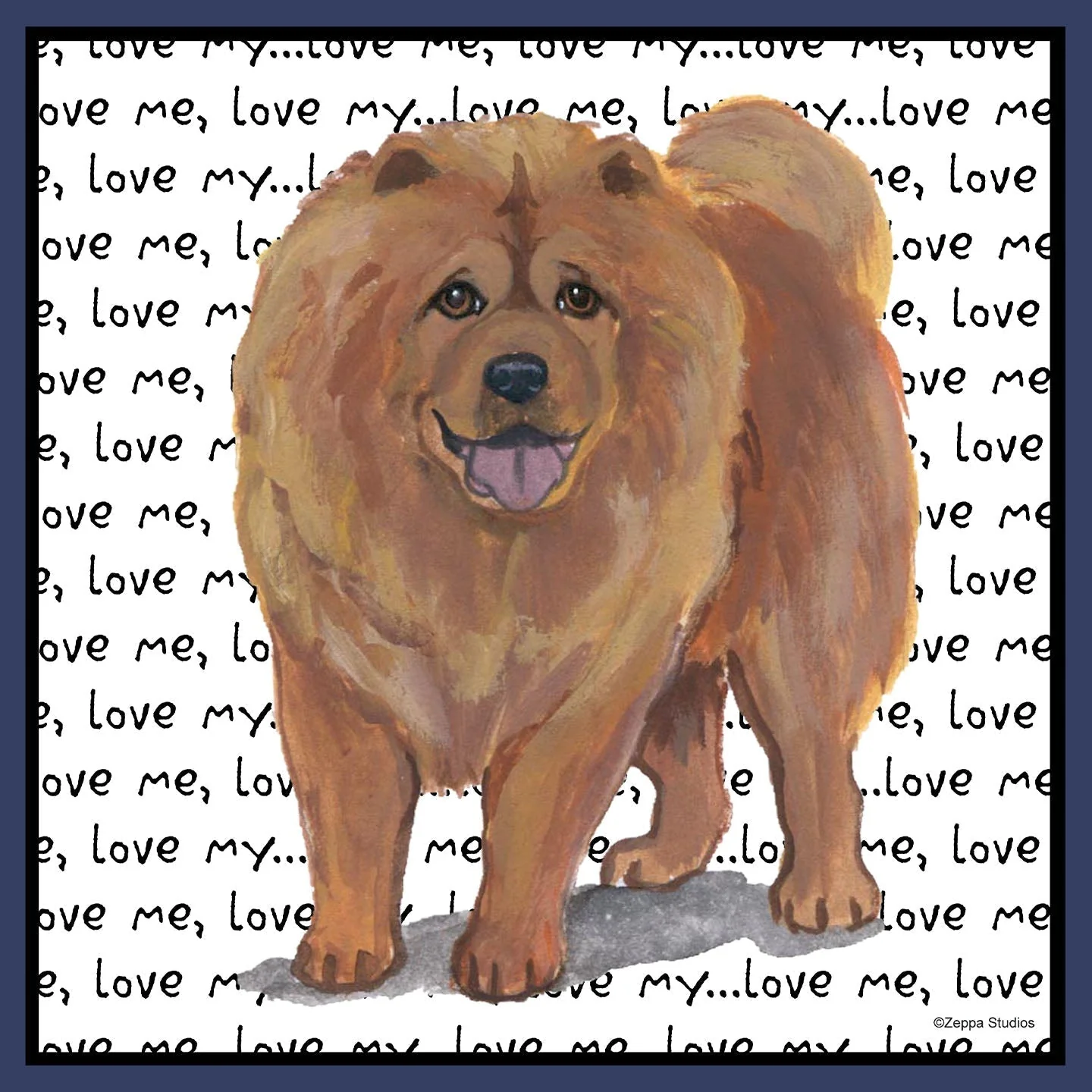 Chow Chow Love Text - Adult Unisex Crewneck Sweatshirt - Image 2