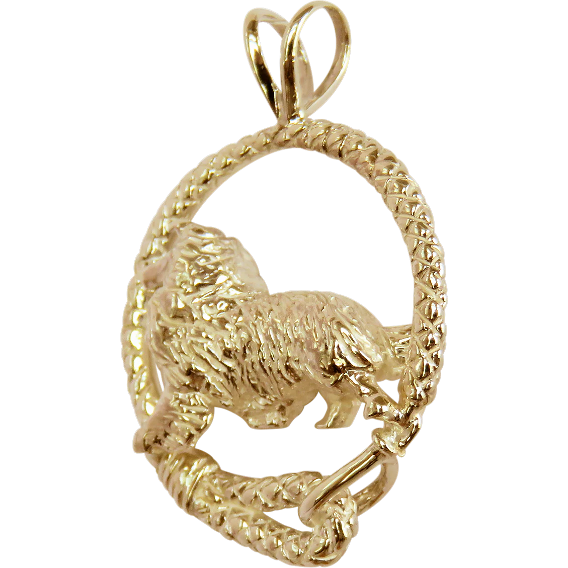 Rough Coat Collie Solid 14K Gold  Leash Pendant - Image 3