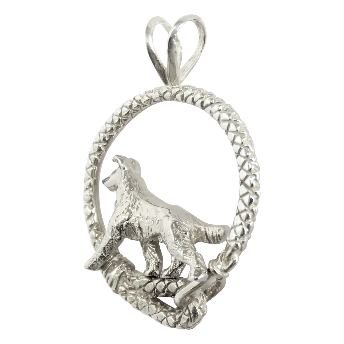 Smooth Coat Collie in Solid Sterling Silver Leash Pendant - Image 3