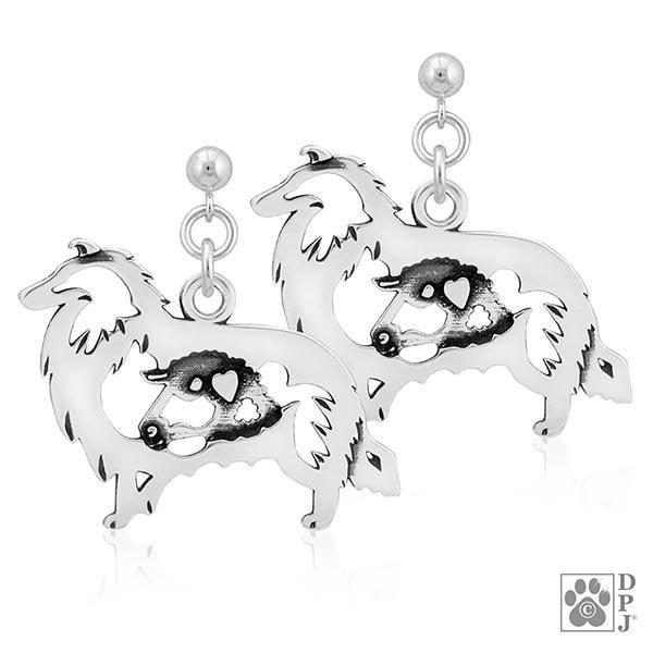 Collie, Rough Coat w/Sheep, Body, Earring - Image 2