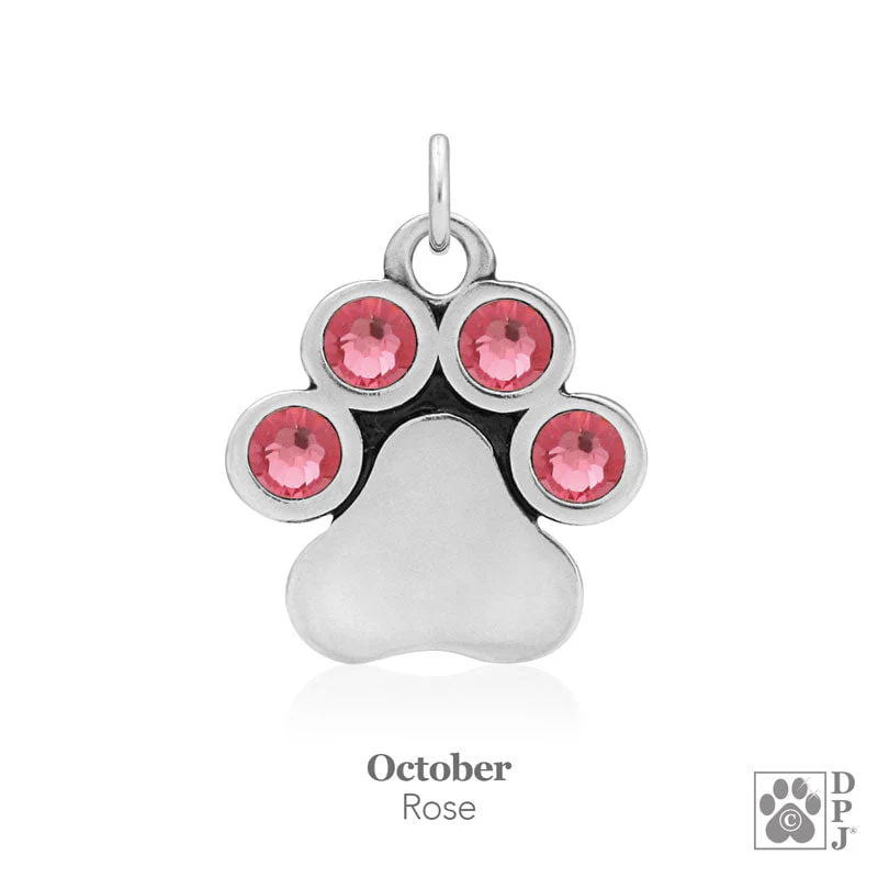 You Are My Shining Light Birthstone Paw Print Earrings - Image 11