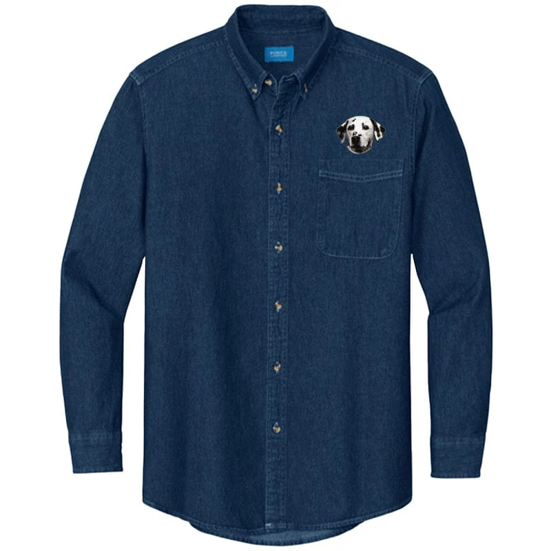 Dalmatian Embroidered Men's Denim Shirt - Image 3
