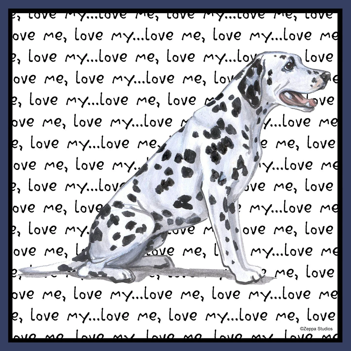Dalmatian Love Text - Adult Unisex Crewneck Sweatshirt - Image 2