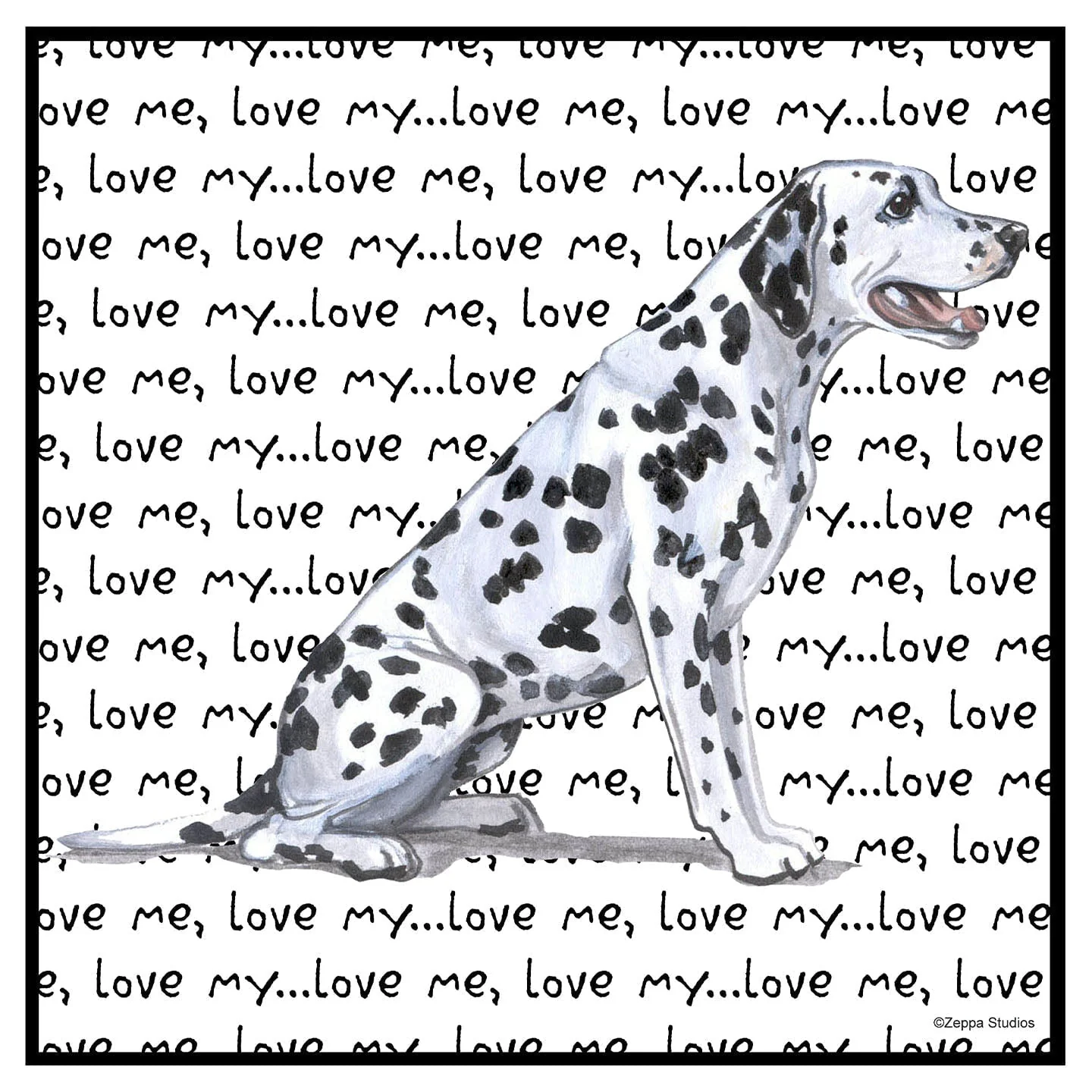 Dalmatian Love Text - Women's V-Neck T-Shirt - Image 2
