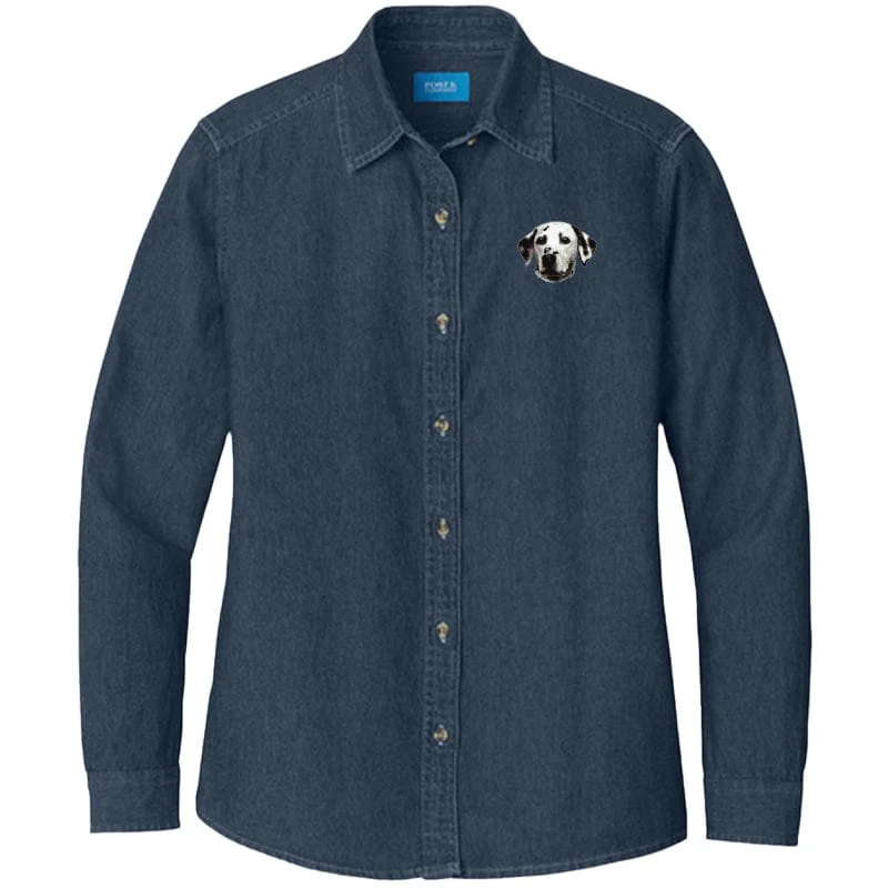 Dalmatian Embroidered Women's Denim Shirt - Image 3