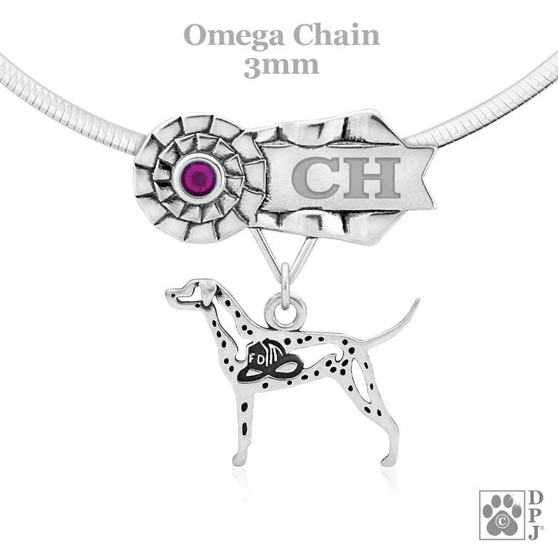 Dalmatian with Fire Hat, Body, Engravable Ribbon Charm Holder