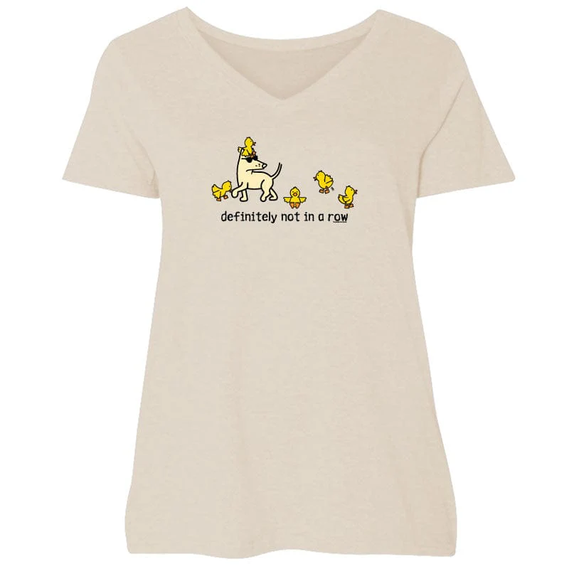 Definitely Not in a Row - Ladies Curvy V-Neck Tee