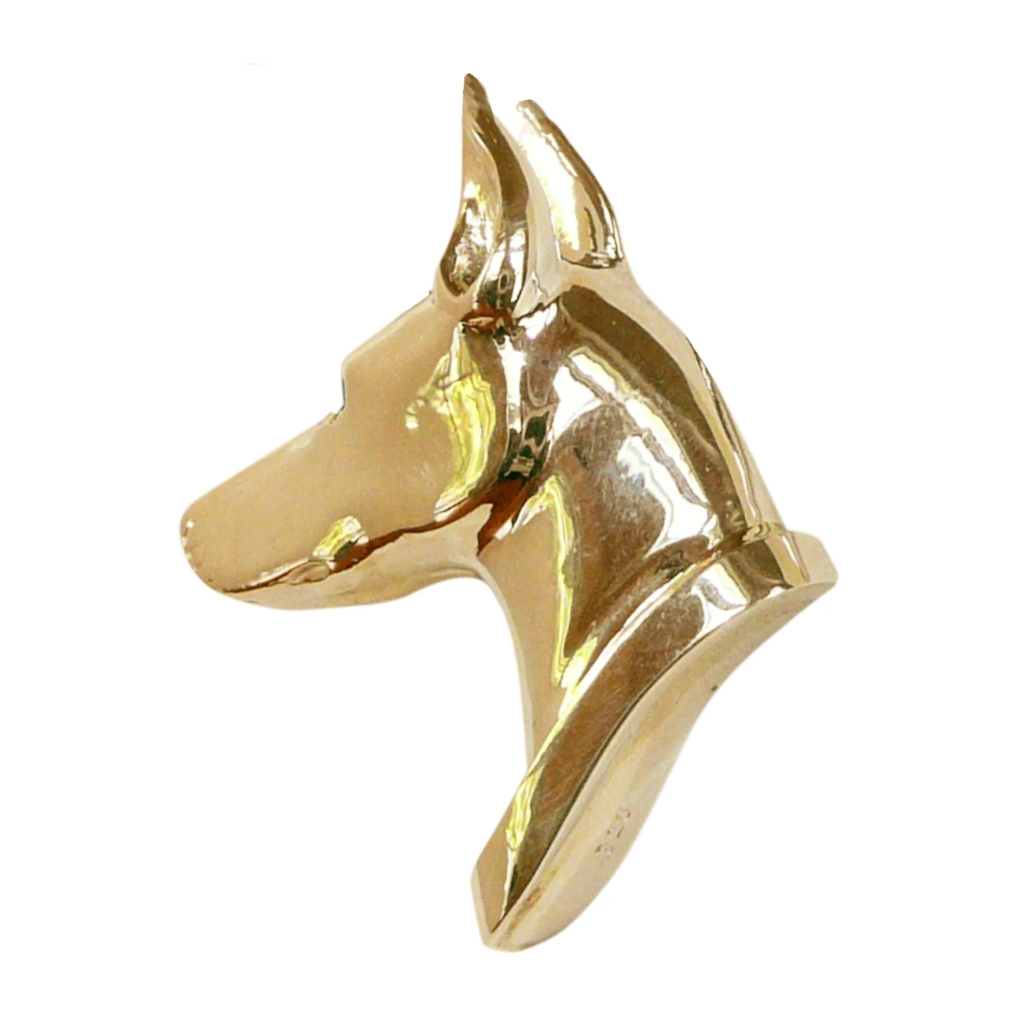 Doberman Pinscher in 14K Gold with Black Diamond Eye Pendant - Image 3