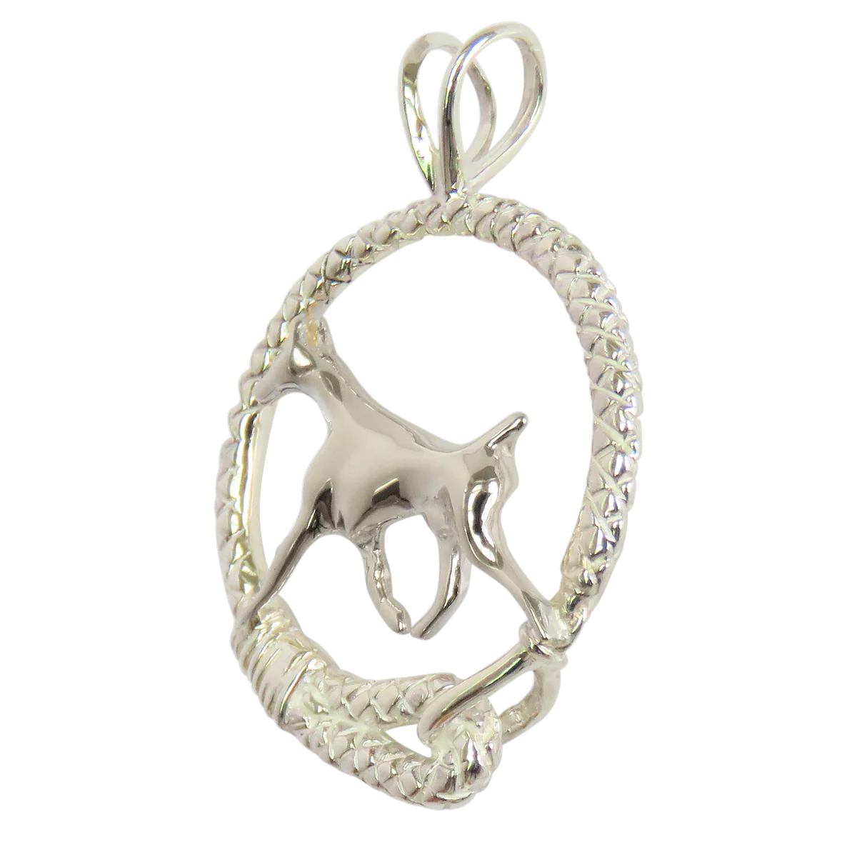 Doberman Pinscher in Solid Sterling Silver Leash Pendant - Image 2