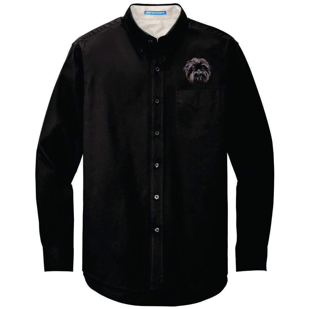 Affenpinscher Embroidered Long Sleeve Button Up Shirt - Image 3